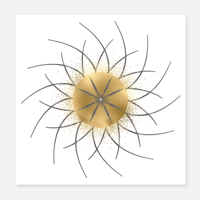 Golden Orbit und Starrays Poster 20x20 cm