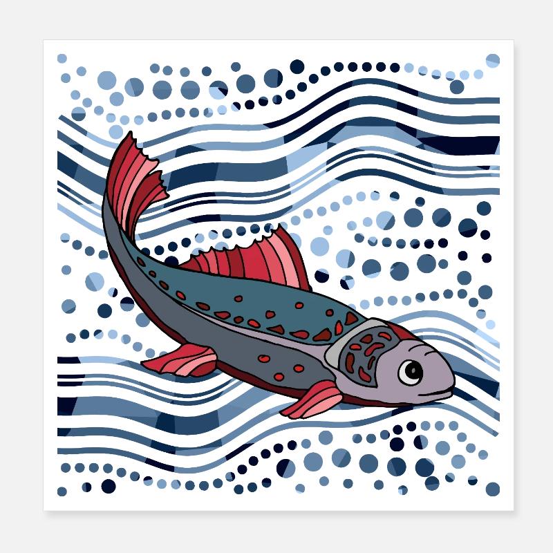 poisson Poster 20 x 20 cm