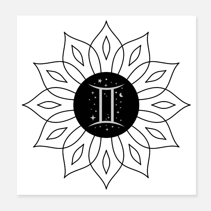 Gemini Cosmic Elegant Poster 8" x 8" (20x20 cm)