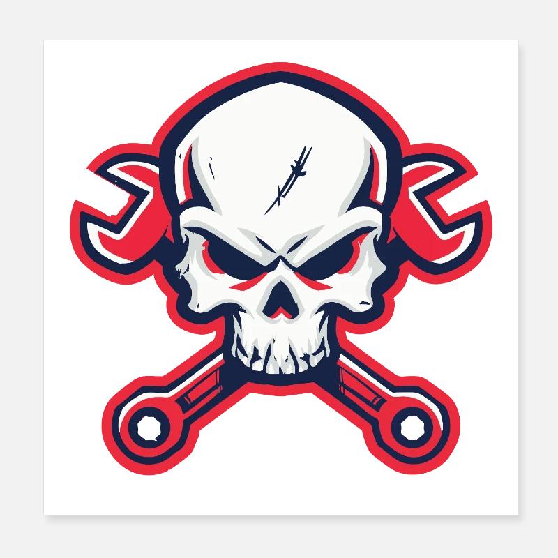 Skull & Wrenches – Für echte Schrauber Poster 20x20 cm
