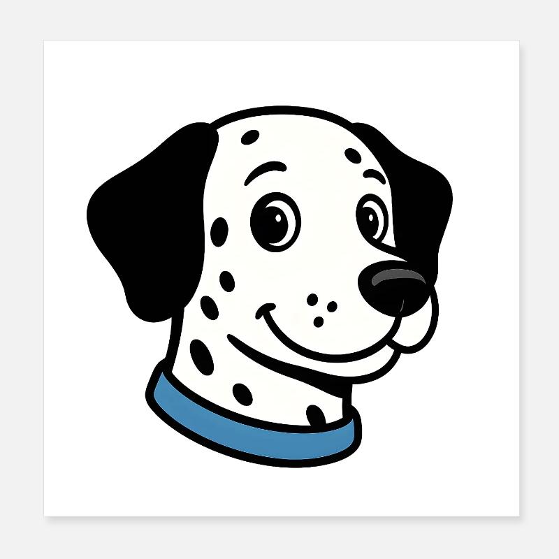 Dalmatiner mit blauer Halskette Poster 20x20 cm