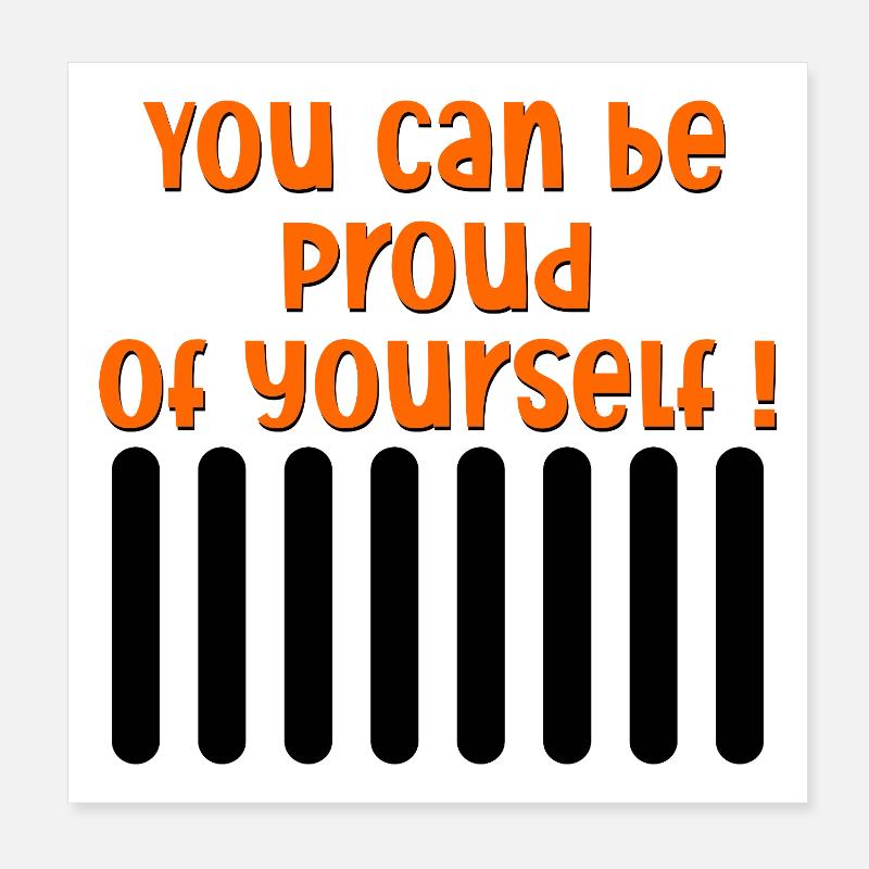 MOTIVATION BEING PROUD Poster 20x20 cm