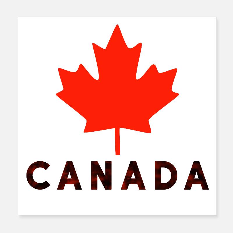 Red Maple Leaf Canada T-Shirt Poster 20x20 cm