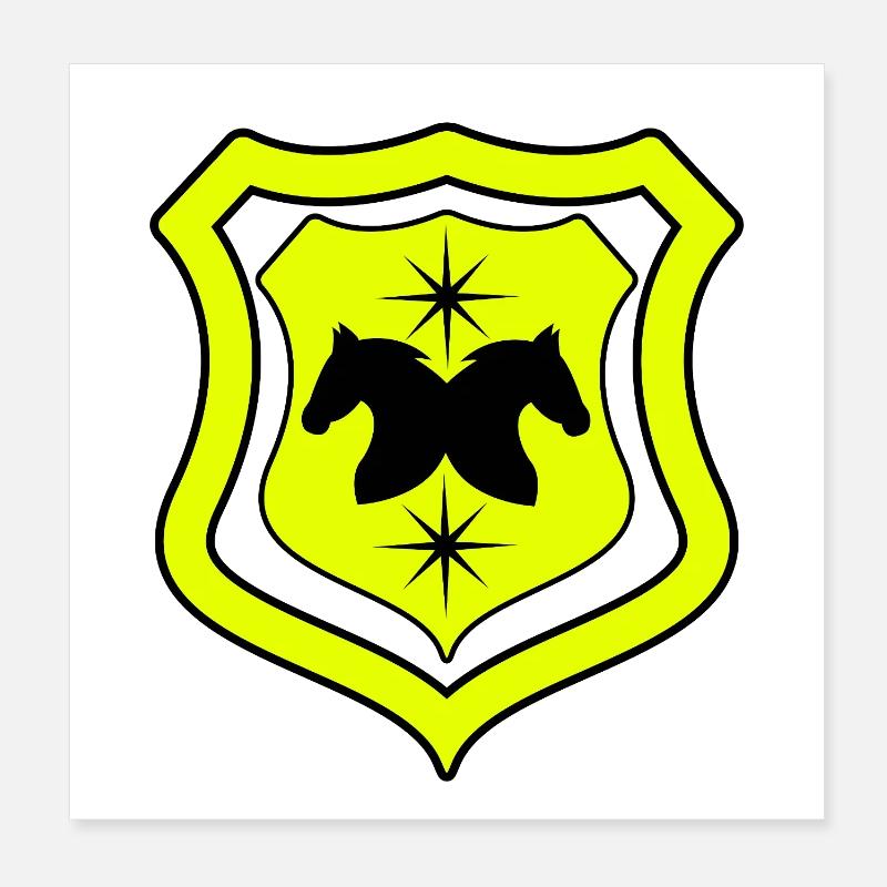 Chevaux Poster 20 x 20 cm