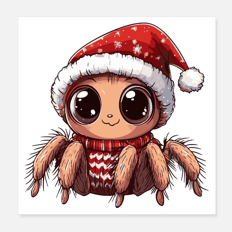 Tarentule Noël Poster 20 x 20 cm