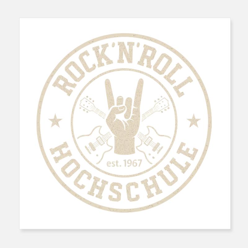 Rock 'n' Roll Hochschule Logo - Poster 20x20 cm - Weiß