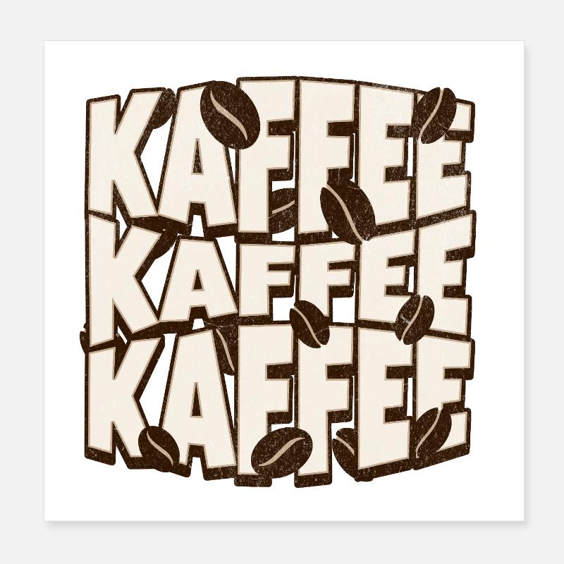 Coffee Coffee Coffee - Poster 8" x 8" (20x20 cm) - white