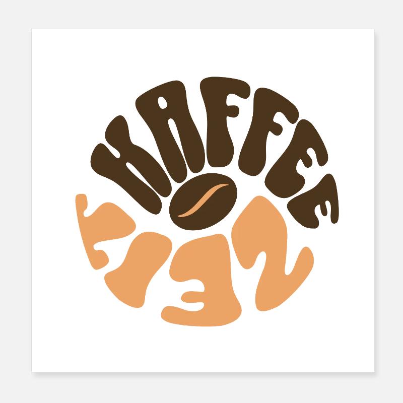 Kaffee-Zeit - Poster 20x20 cm - Weiß