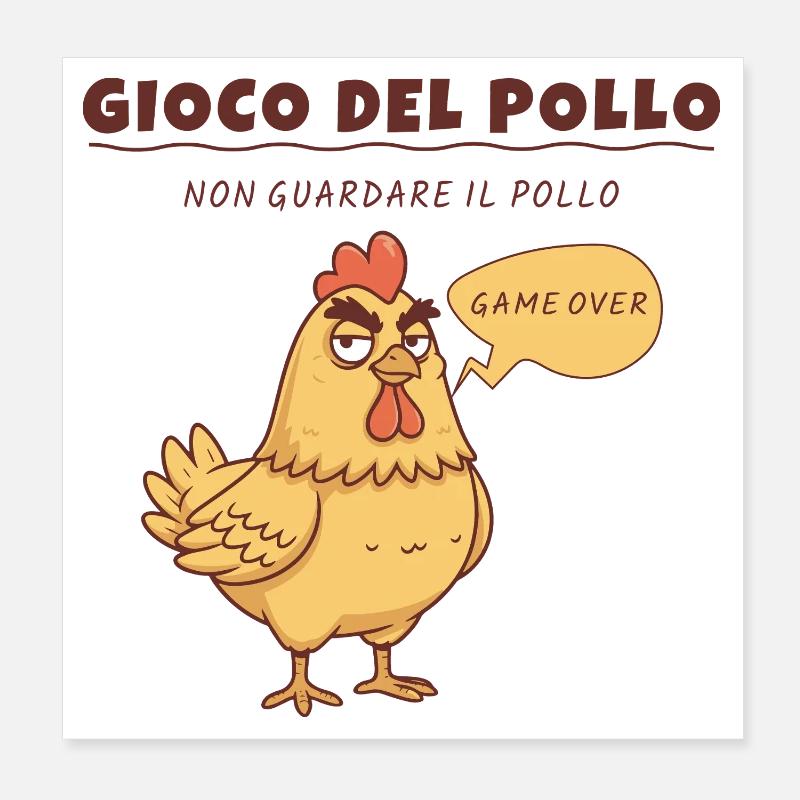 Chicken Game – Fun Design Poster 8" x 8" (20x20 cm)