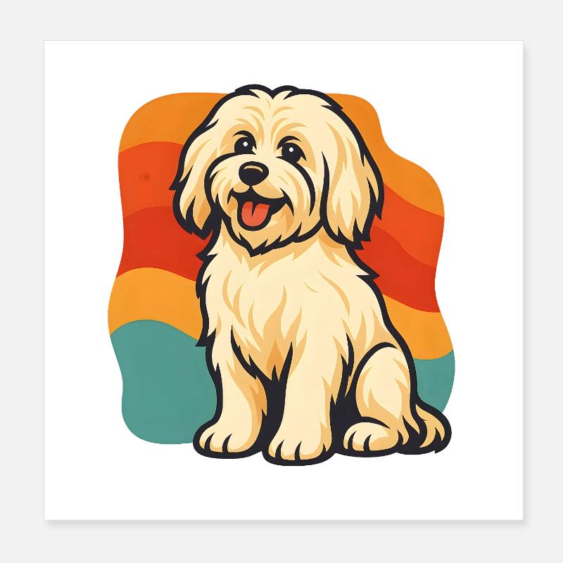 Havanese Dog in retro design Poster 8" x 8" (20x20 cm)