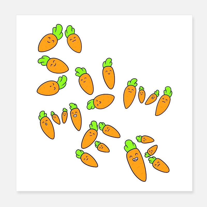 Carrot summer Poster 8" x 8" (20x20 cm)