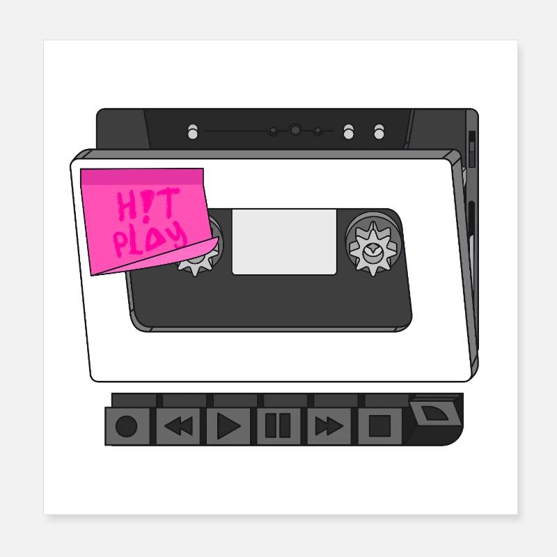 DRÜCKEN SIE AUF PLAY Poster 20x20 cm