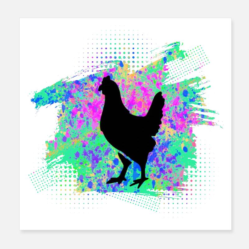 Chicken Chickens Poster 8" x 8" (20x20 cm)