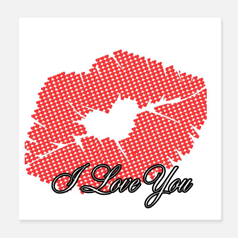 Heart in romantic points I love you Poster 8" x 8" (20x20 cm)