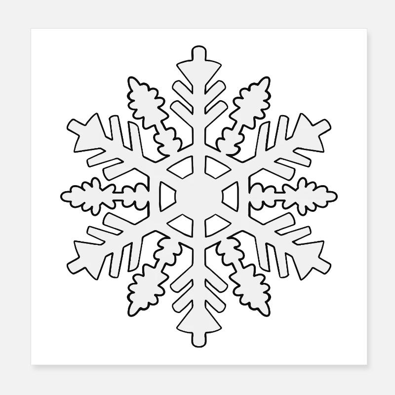 Schneeflocken-Silhouette Poster 20x20 cm