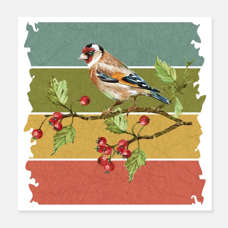 Bunter Vogel Poster 20x20 cm