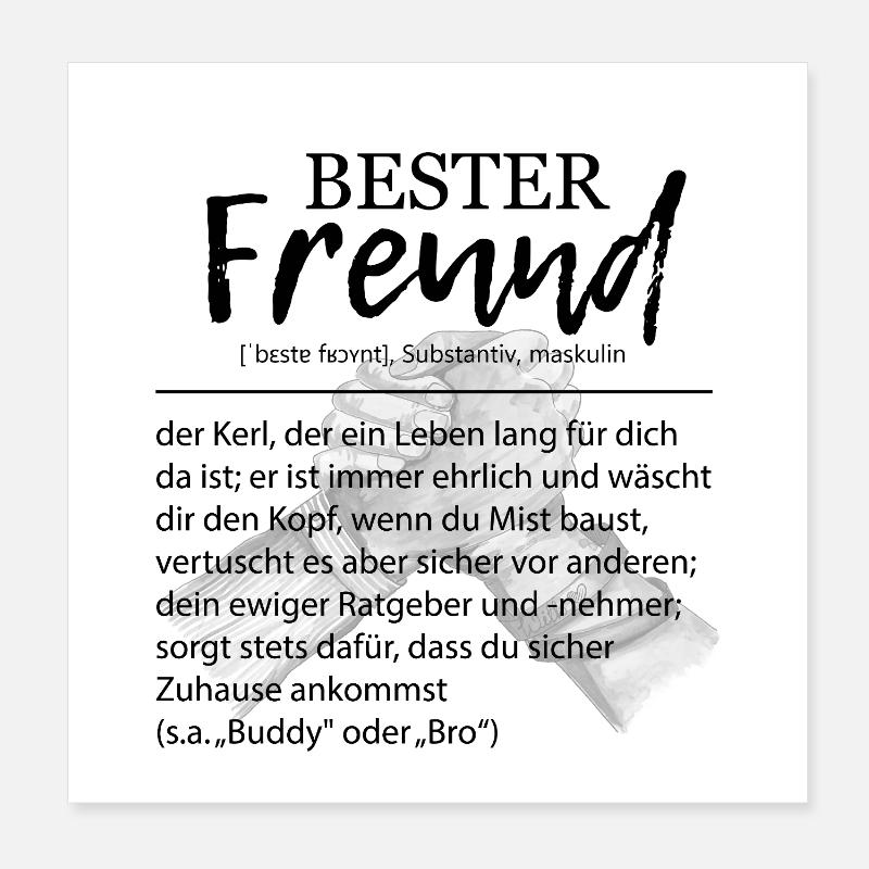 Bester Freund Definition Kumpel Bro Buddy Spruch Poster 20x20 cm