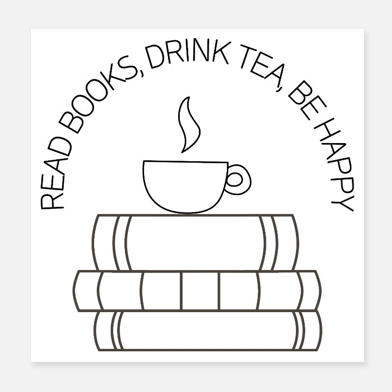 Lesen, Tee & Glück – Design Poster 20x20 cm