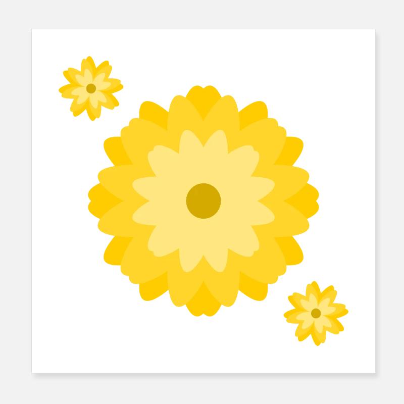 Sunny Daisy Burst Poster 8" x 8" (20x20 cm)