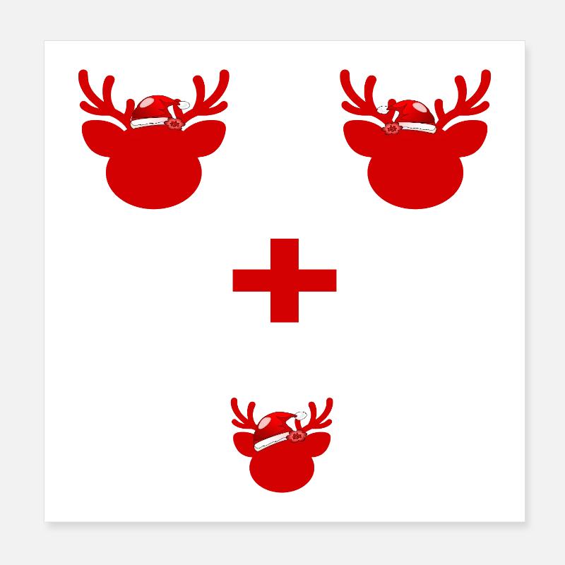 PREMIER RENNE TRIO DE NOËL Poster 20 x 20 cm