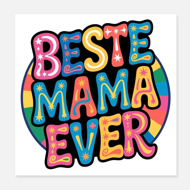 Beste Mama Ever Poster 20x20 cm