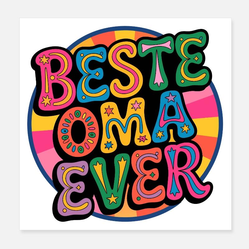Beste Oma Ever Poster 20x20 cm