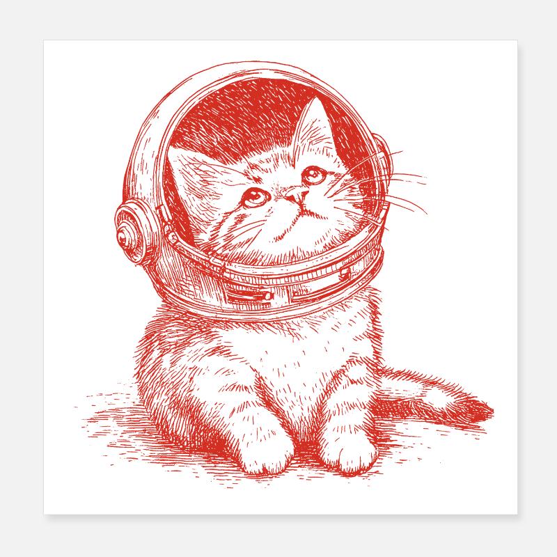 Astro Kitty Poster 20x20 cm
