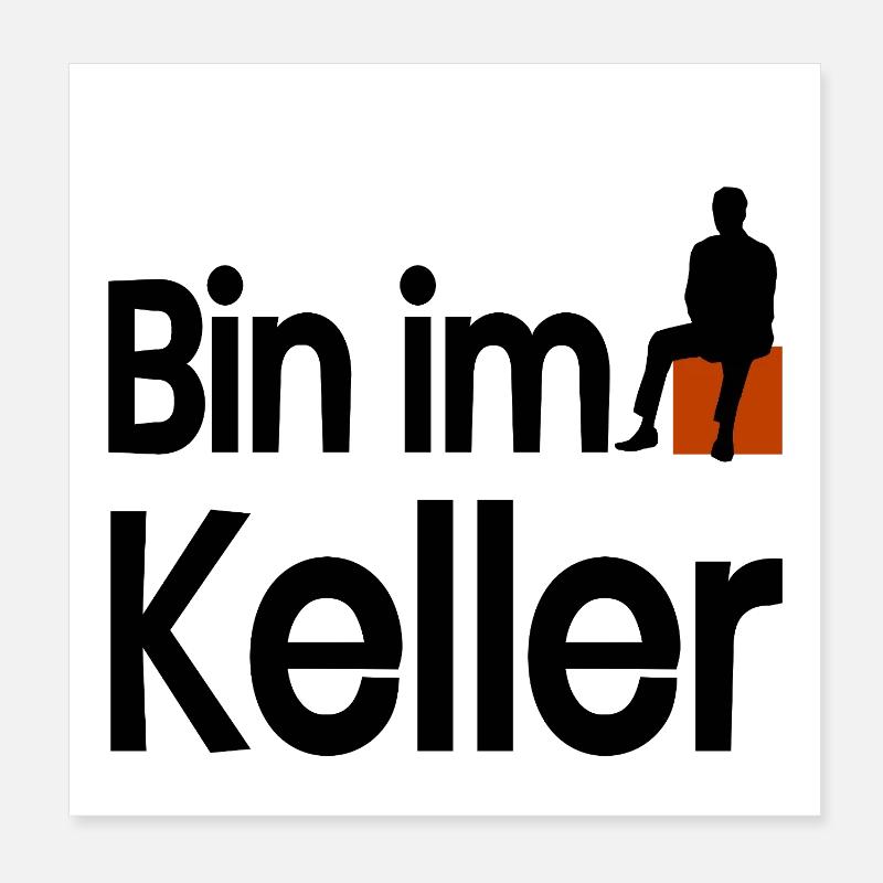 Keller - Poster 20x20 cm - Weiß