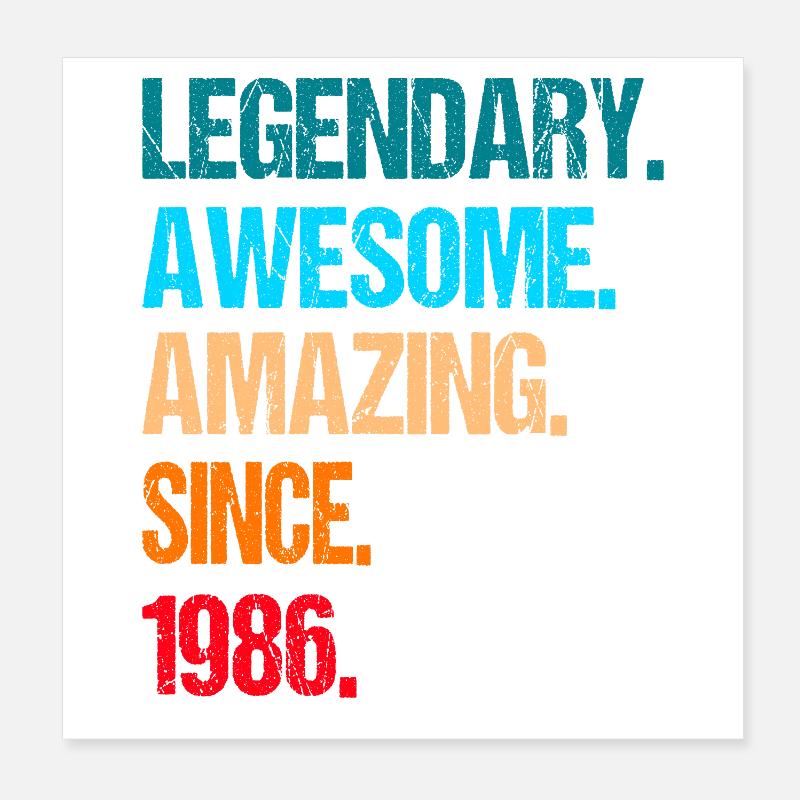 40e anniversaire 1986 Poster 20 x 20 cm