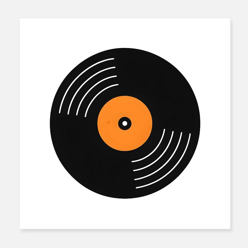 Vinyle d’étiquette orange Poster 20 x 20 cm