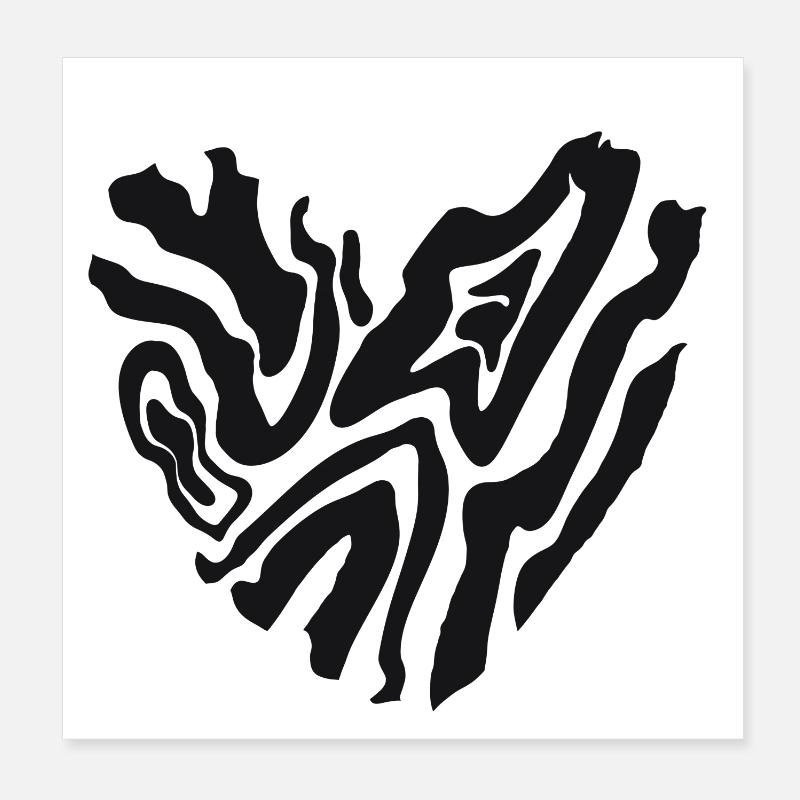 Herz eines Tigers  - Poster 20x20 cm - Weiß