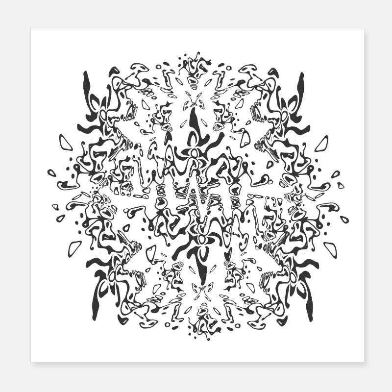 Kaleidoscopic Ornament Pattern - Poster 8" x 8" (20x20 cm) - white