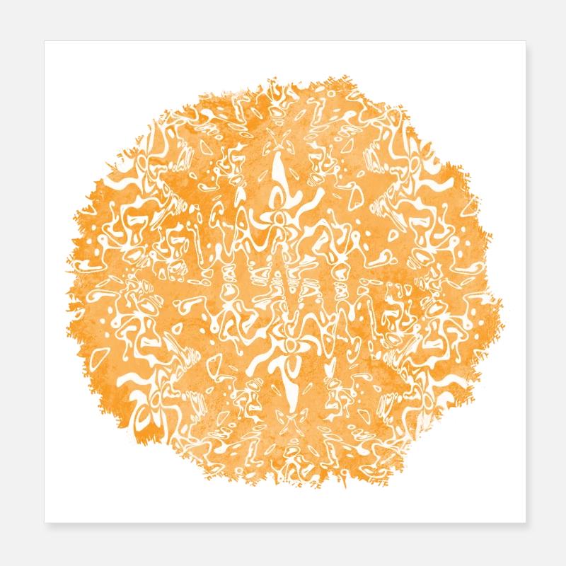 Motif de cercle tie-dye orange Poster 20 x 20 cm