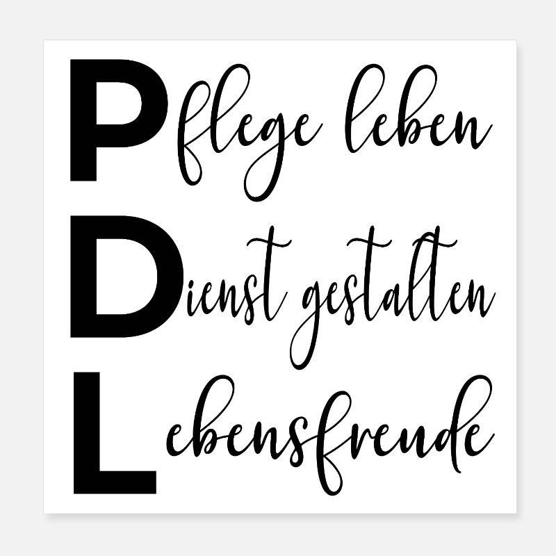 Pflege PDL Pflegedienstleistung - Poster 20x20 cm - Weiß