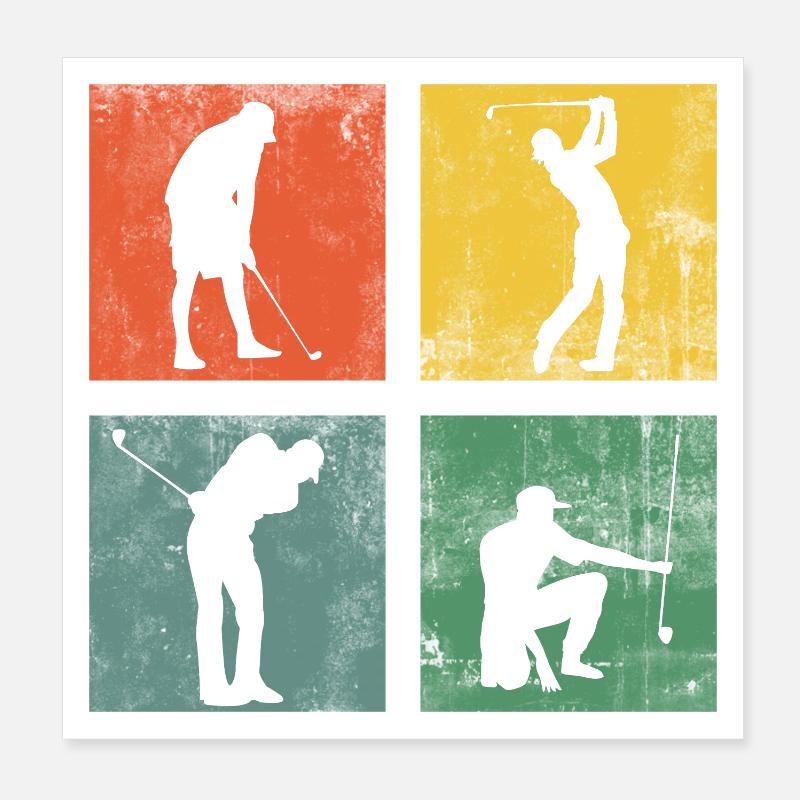 Golfeur Golf Golf Cadeau Golf Poster 20 x 20 cm