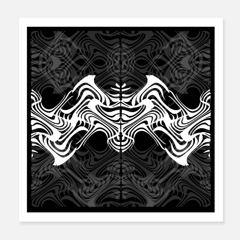 Spiegelnde Spiralmuster Poster 20x20 cm