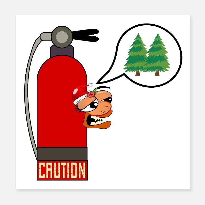 ATTENTION FEU DE SAPIN DE NOËL Poster 20 x 20 cm