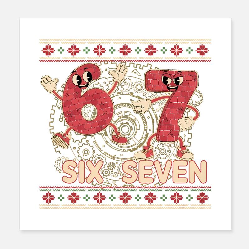 6 7 Sechs Sieben Meme – Aura Points Weihnachten  Poster 20x20 cm
