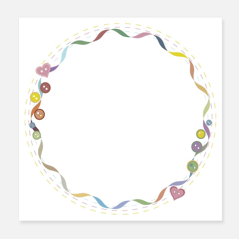 Embroidered Frame – Creative Needlework Motif Poster 8" x 8" (20x20 cm)