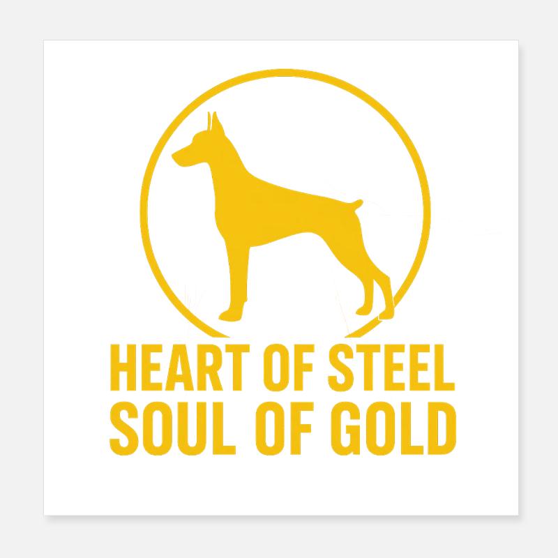 Conception de doberman pour de véritables amants Poster 20 x 20 cm