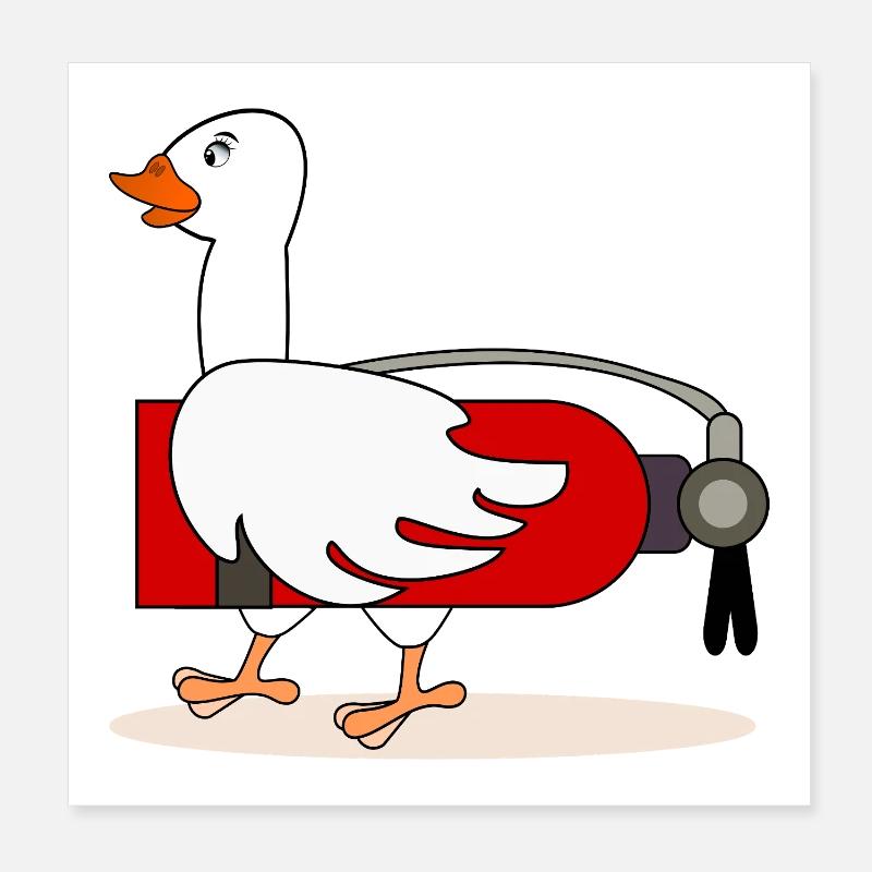 Fire extinguisher goose fire brigade Poster 8" x 8" (20x20 cm)