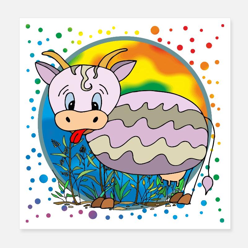 Vache Poster 20 x 20 cm