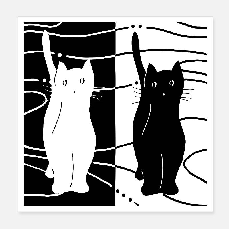 Cats Poster 8" x 8" (20x20 cm)