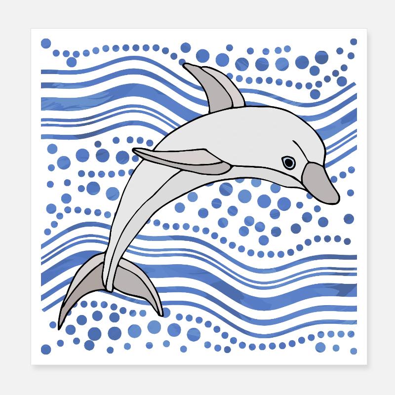 Delfin Poster 20x20 cm