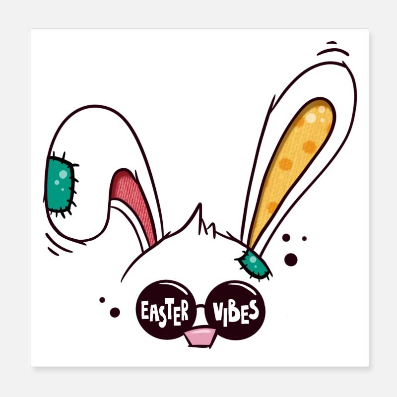 Easter Vibes Easter Bunny Poster 8" x 8" (20x20 cm)