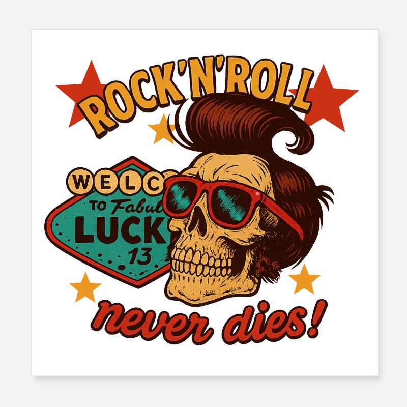 Rock'n'Roll stirbt nie! Poster 20x20 cm