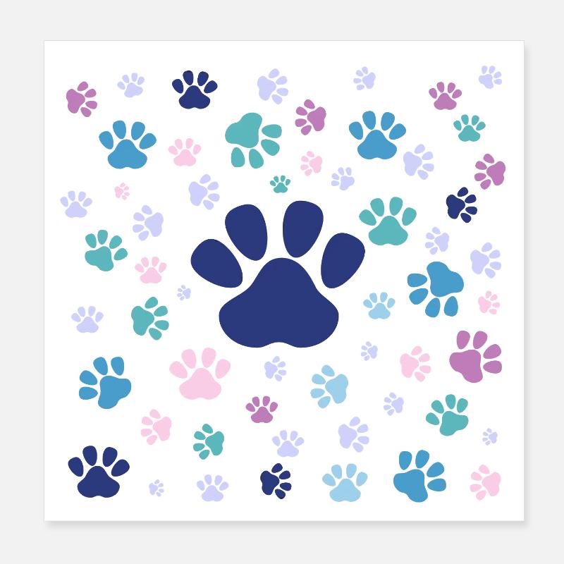 Pattes colorées de chiot Poster 20 x 20 cm