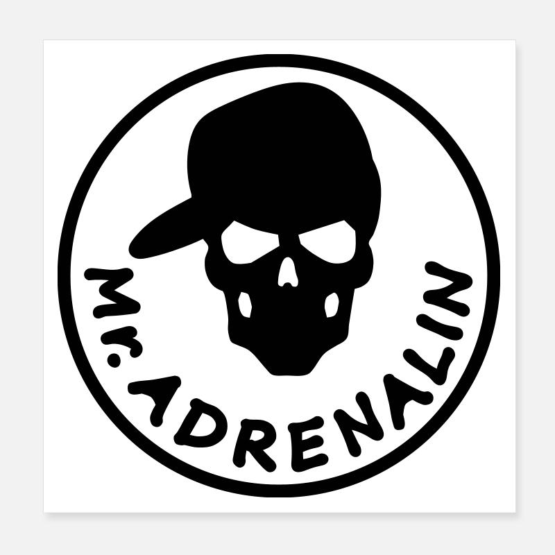 Mr. adrenaline - Poster 8" x 8" (20x20 cm) - white