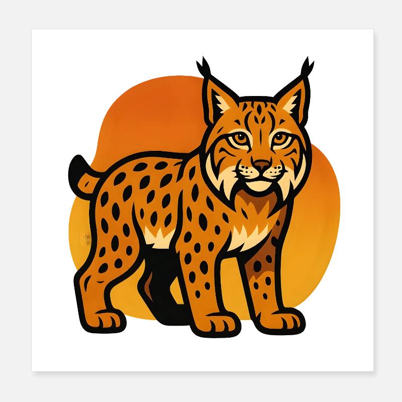 Lynx in sunset shade Poster 8" x 8" (20x20 cm)