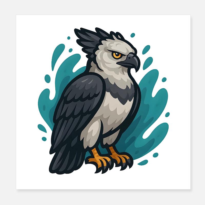 Harpie aigle avec embout turquoise Poster 20 x 20 cm